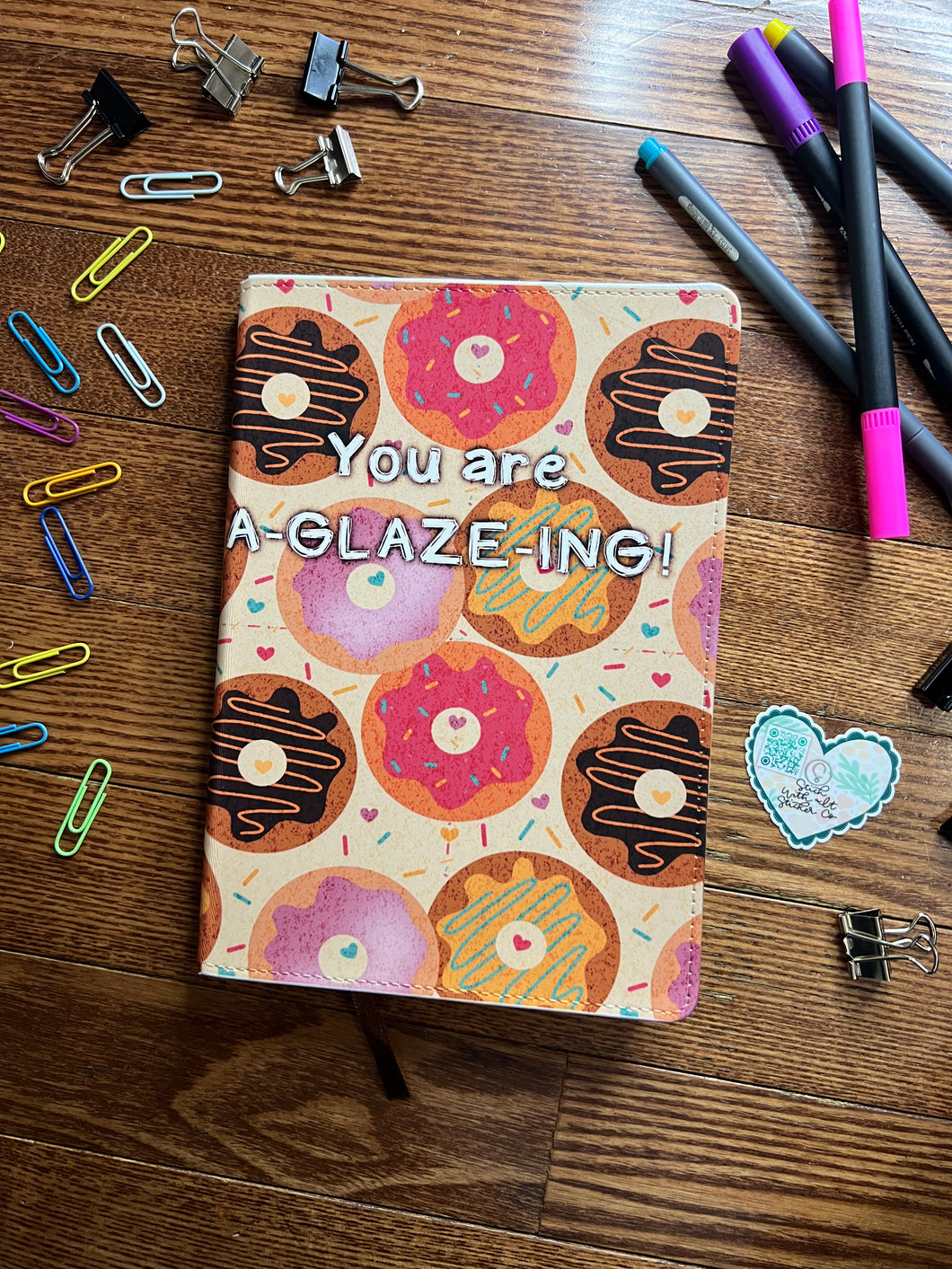 You Are A-Glaze-Ing Donut Faux Leather Notebook