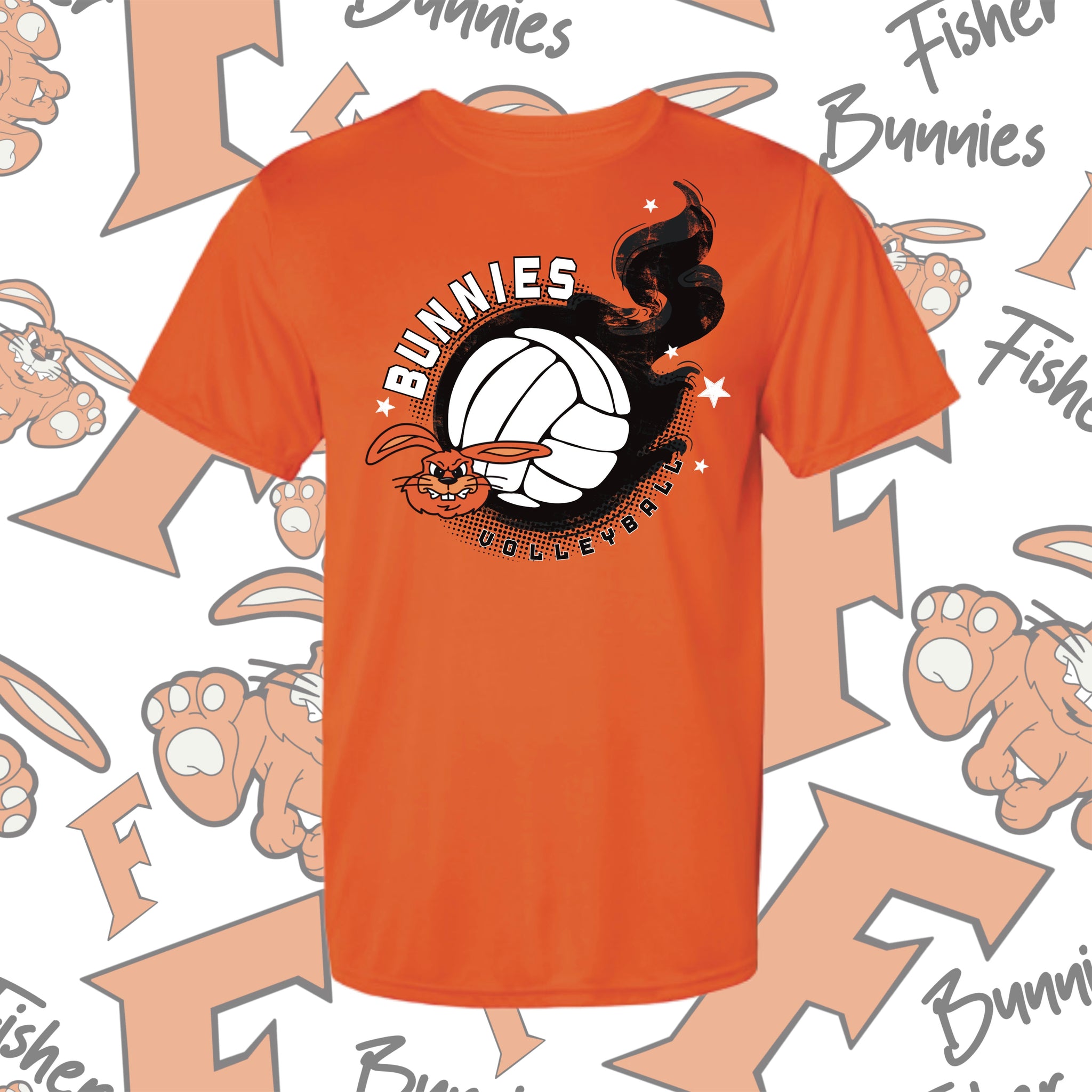 Volleyball Flames Moisture-Wicking Tee (2 Color Options)