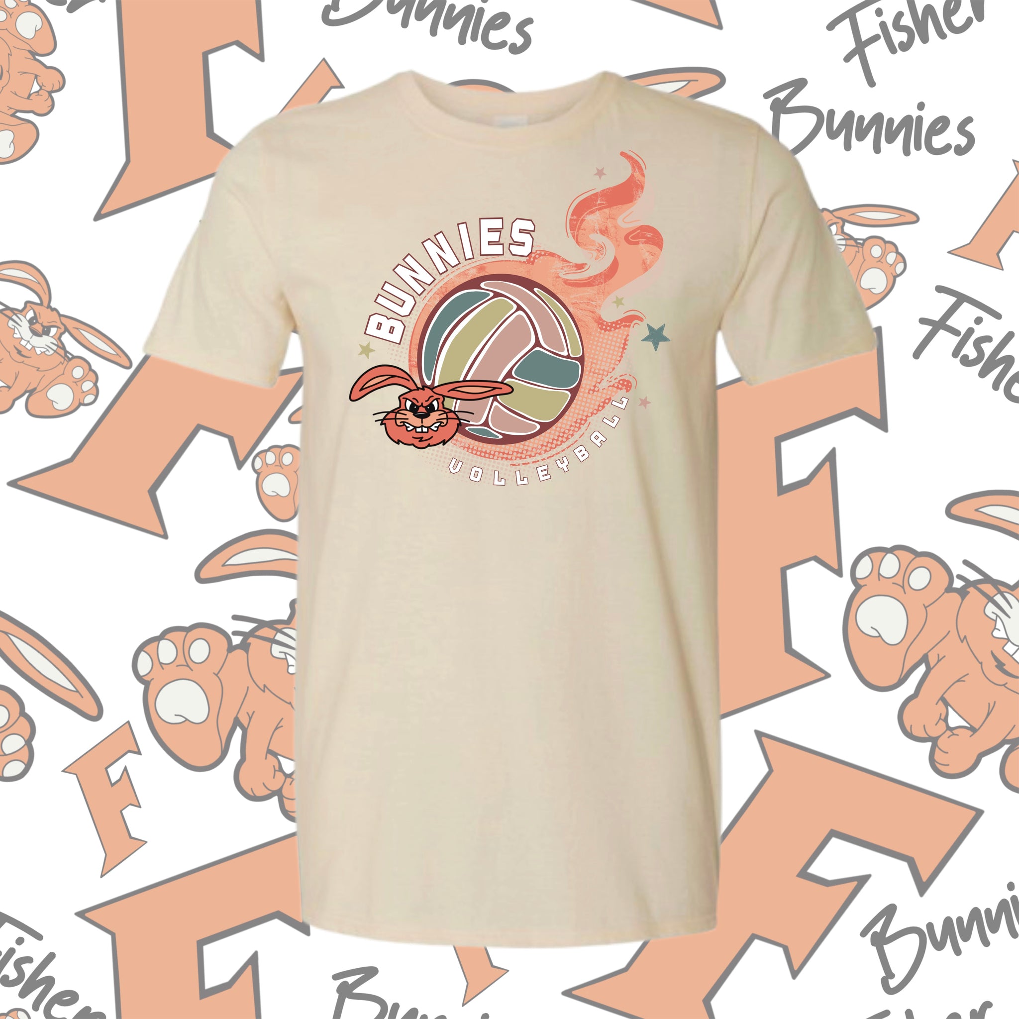 Flames Volleyball Cotton Tee (2 Color Options)