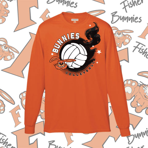 Flames Volleyball Moisture-Wicking Long Sleeve Tee