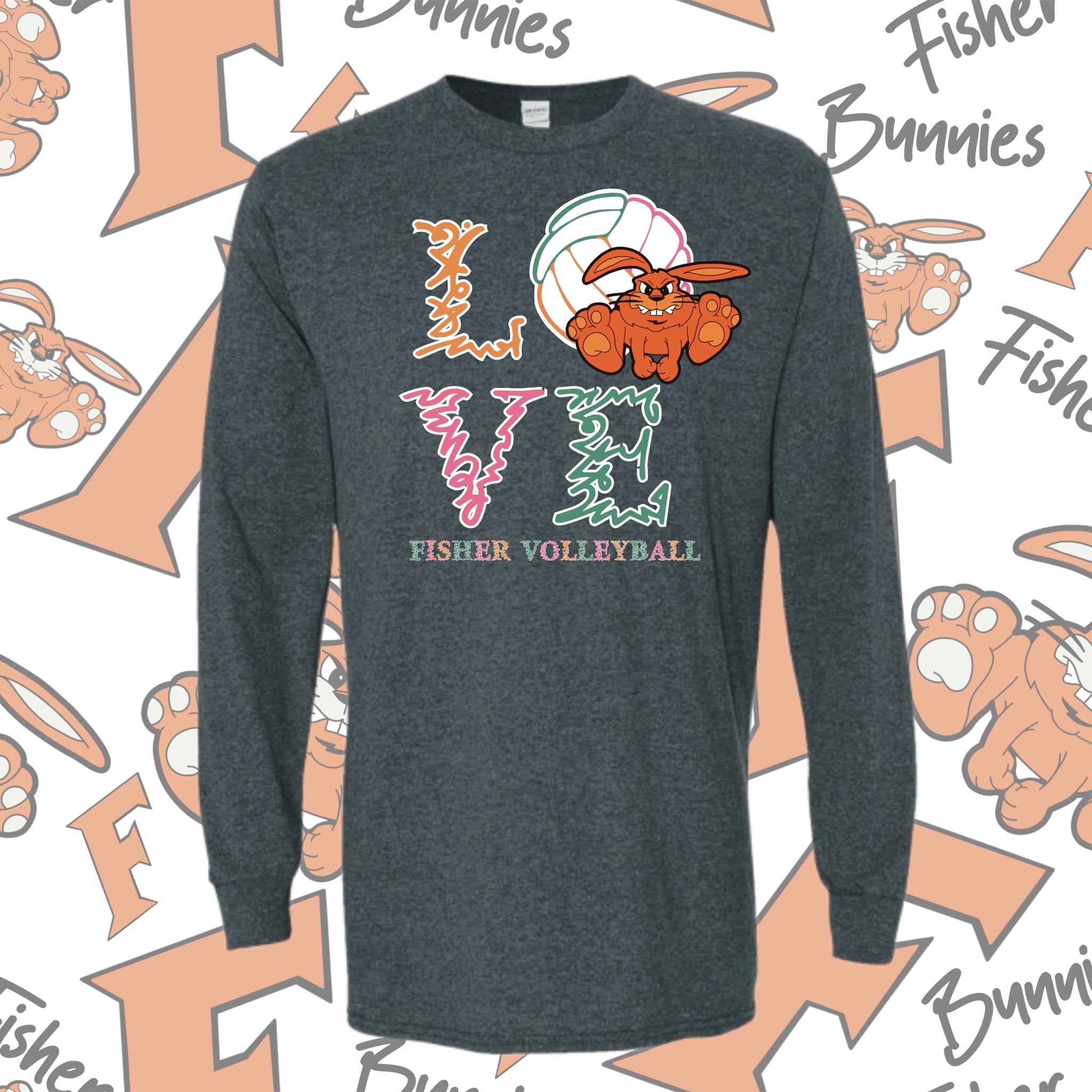 Love Volleyball (2 Color Options) Cotton Long Sleeve Tee