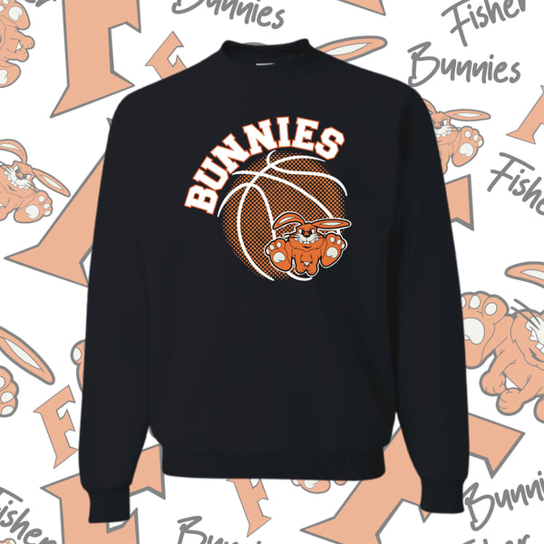 Fisher Bunnies Basketball Ball Design Crewneck Sweatshirt