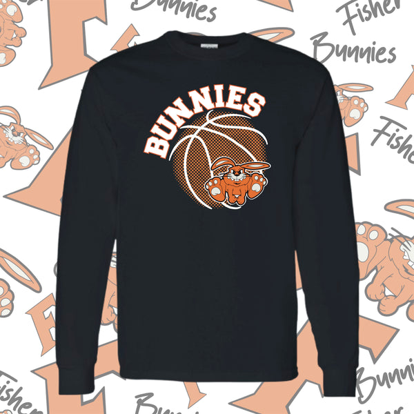Fisher Basketball Ball Design Cotton Long Sleeve Tee