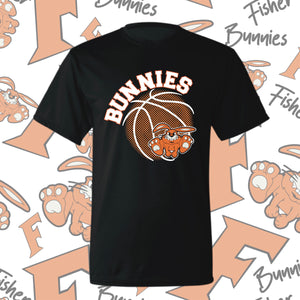 Fisher Bunnies Basketball Ball Design Moisture-Wicking Short Sleeve Tee