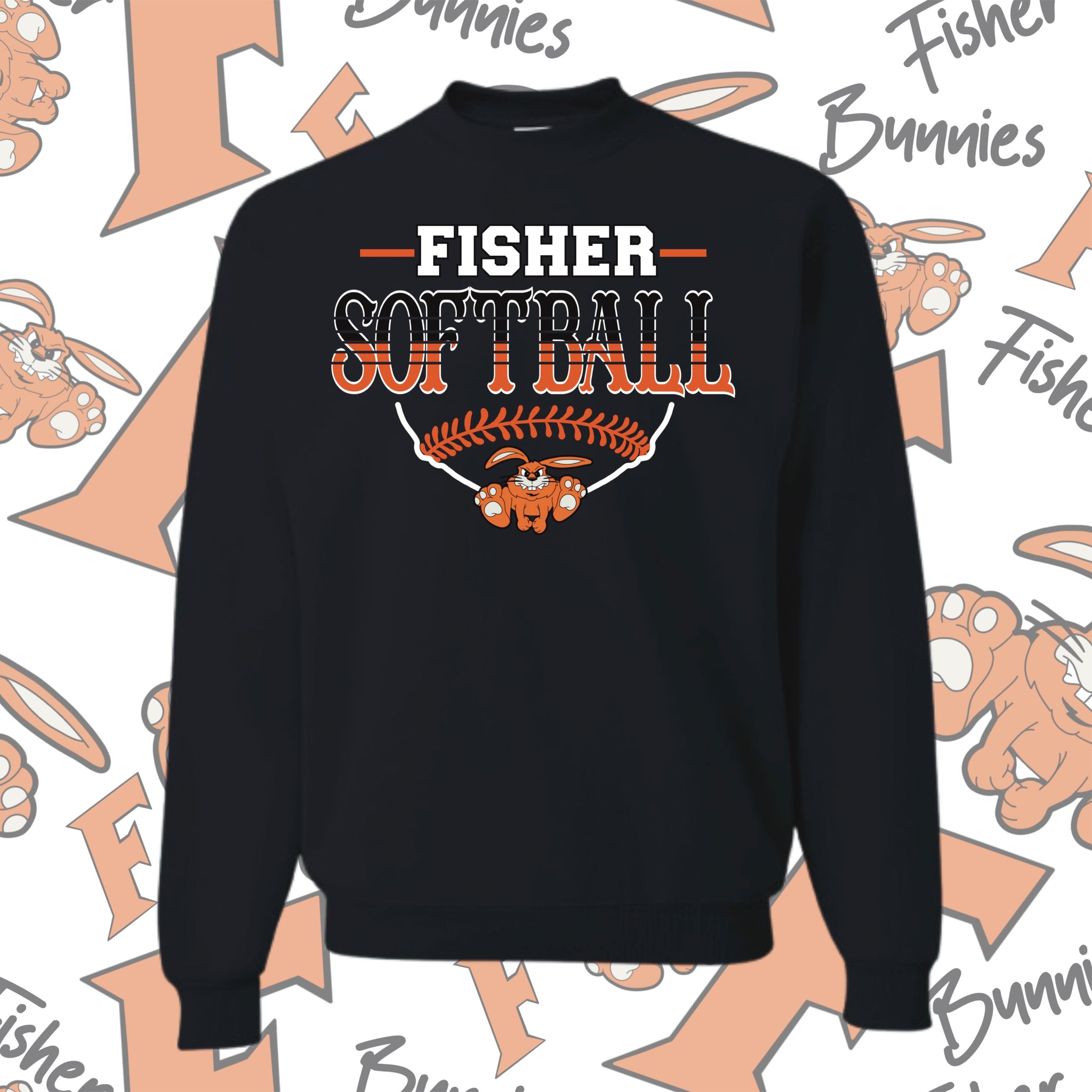 Fisher Softball Base Design Crewneck Sweatshirt