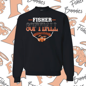 Fisher Softball Base Design Crewneck Sweatshirt