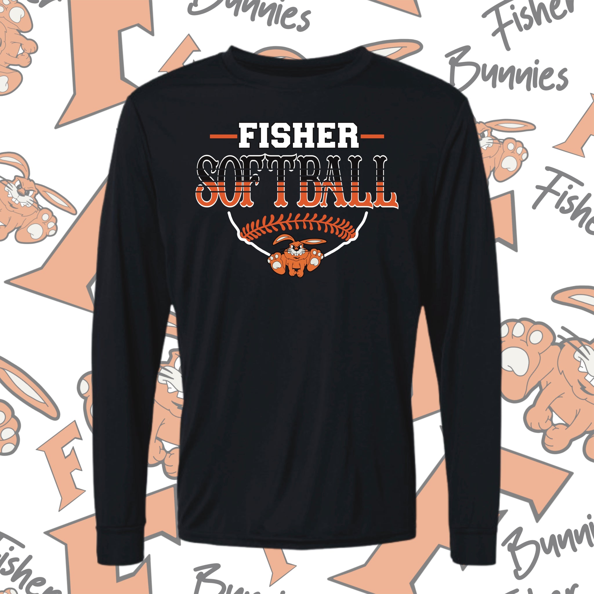 Fisher Softball Base Design Moisture-Wicking Long Sleeve Tee
