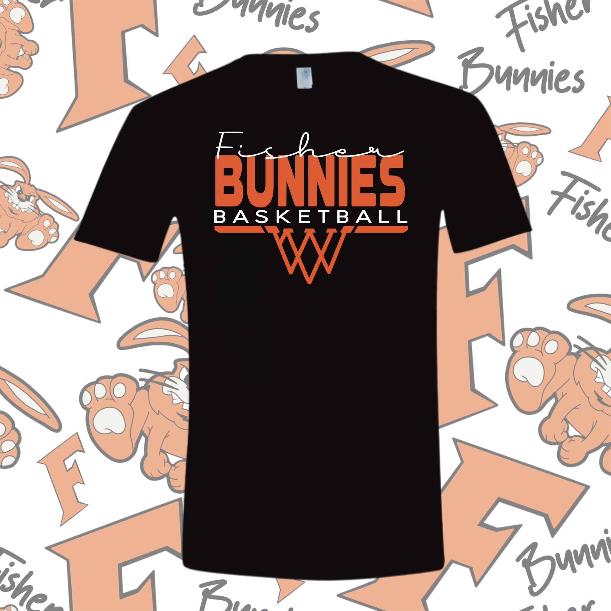 Cotton Fisher Basketball Basket Design Tee