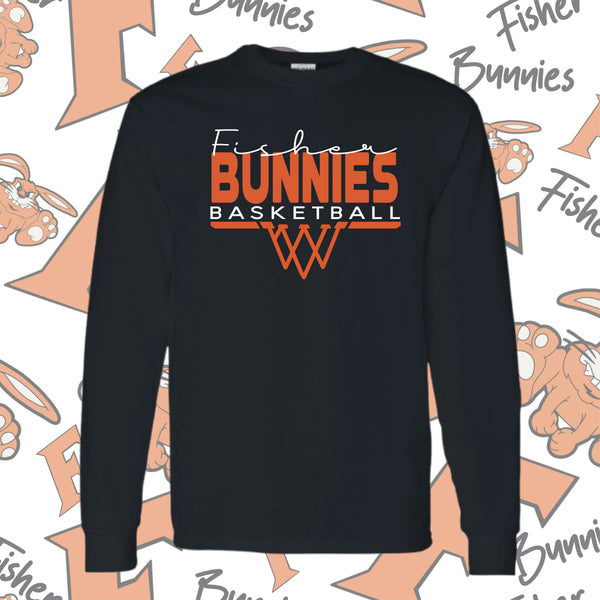 Fisher Basketball Basket Design Cotton Long Sleeve Tee