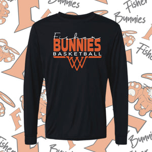 Fisher Bunnies Basketball Basket Design Moisture-Wicking Long Sleeve Tee