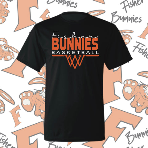 Fisher Bunnies Basketball Basket Design Moisture-Wicking Short Sleeve Tee