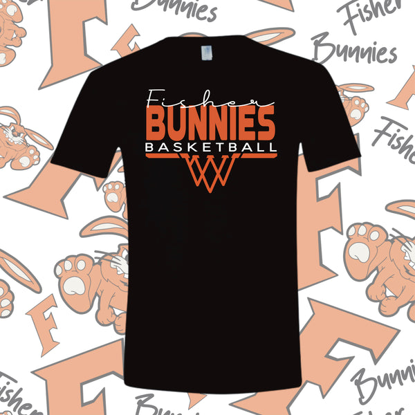 Cotton Fisher Basketball Basket Design Tee