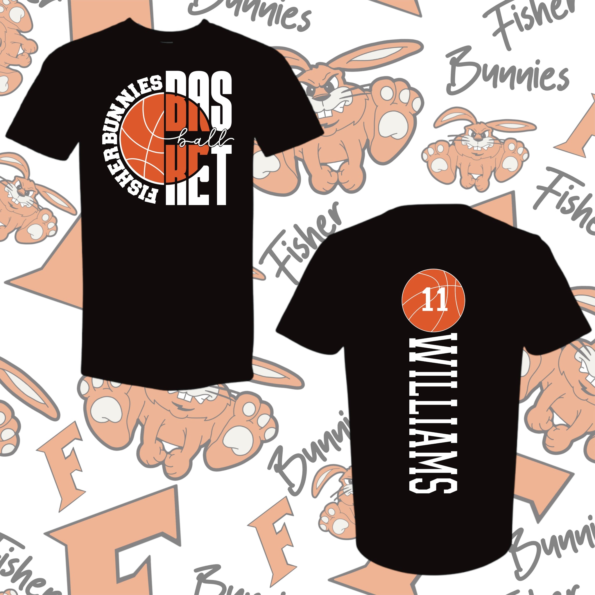 Cotton Fisher Basketball Double Sided Tee
