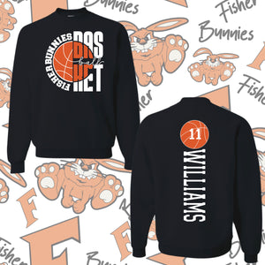 Fisher Bunnies Basketball Double Sided Crewneck Sweatshirt