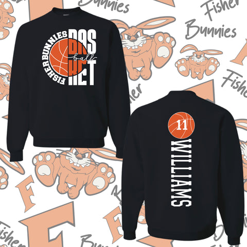 Fisher Bunnies Basketball Double Sided Crewneck Sweatshirt