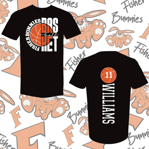 Cotton Fisher Basketball Double Sided Tee