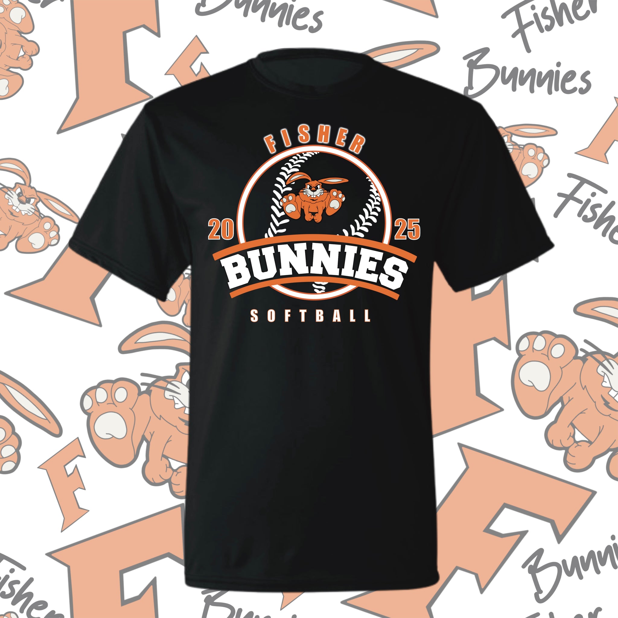 Fisher Bunnies Softball Moisture-Wicking Short Sleeve Tee