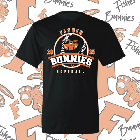 Fisher Bunnies Softball Moisture-Wicking Short Sleeve Tee