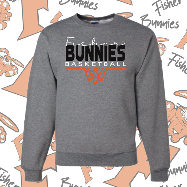 Fisher Bunnies Basketball Basket Design Crewneck Sweatshirt