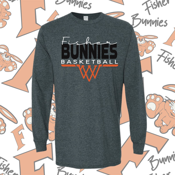 Fisher Basketball Basket Design Cotton Long Sleeve Tee