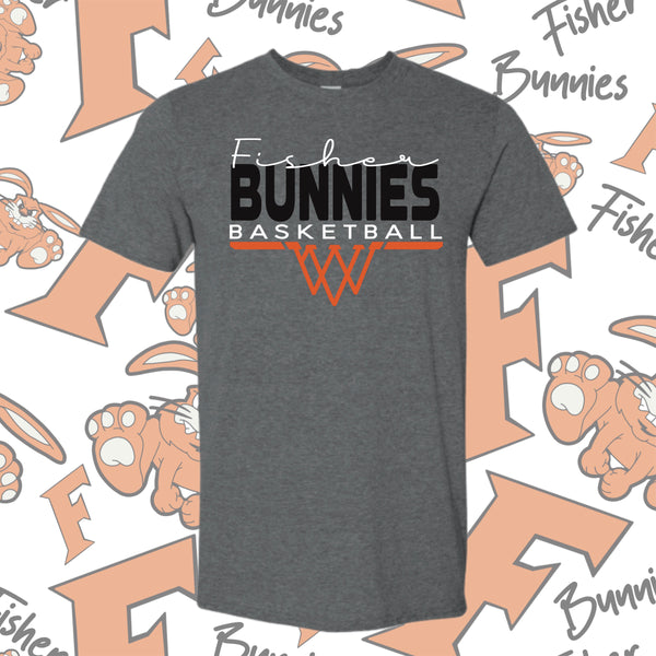Cotton Fisher Basketball Basket Design Tee