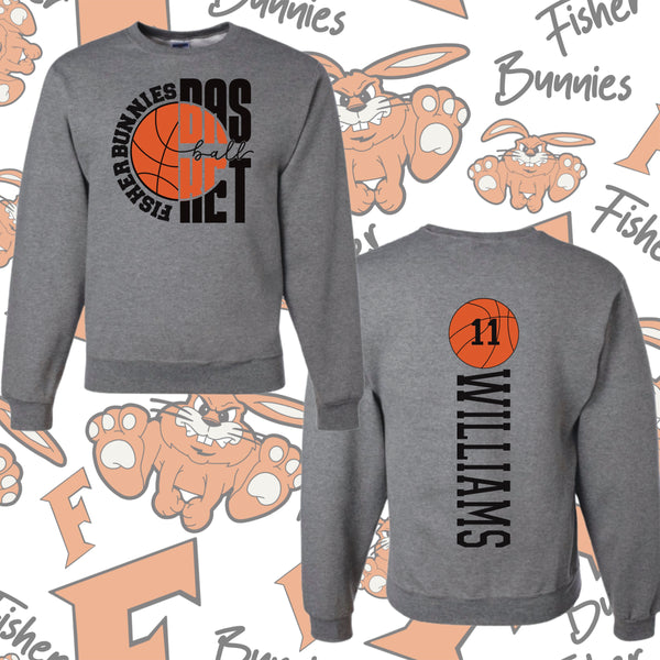 Fisher Bunnies Basketball Double Sided Crewneck Sweatshirt