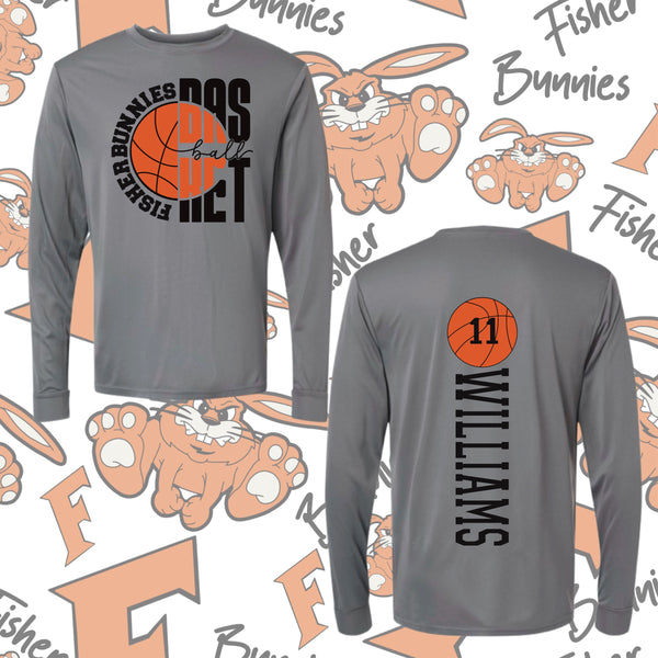 Fisher Bunnies Basketball Double Sided Moisture-Wicking Long Sleeve Tee