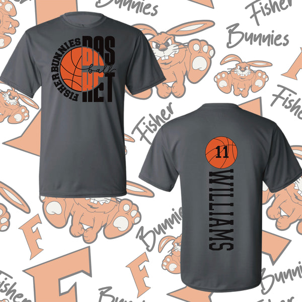 Fisher Bunnies Basketball Double Sided Moisture-Wicking Short Sleeve Tee