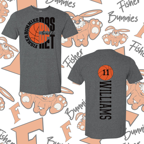Cotton Fisher Basketball Double Sided Tee