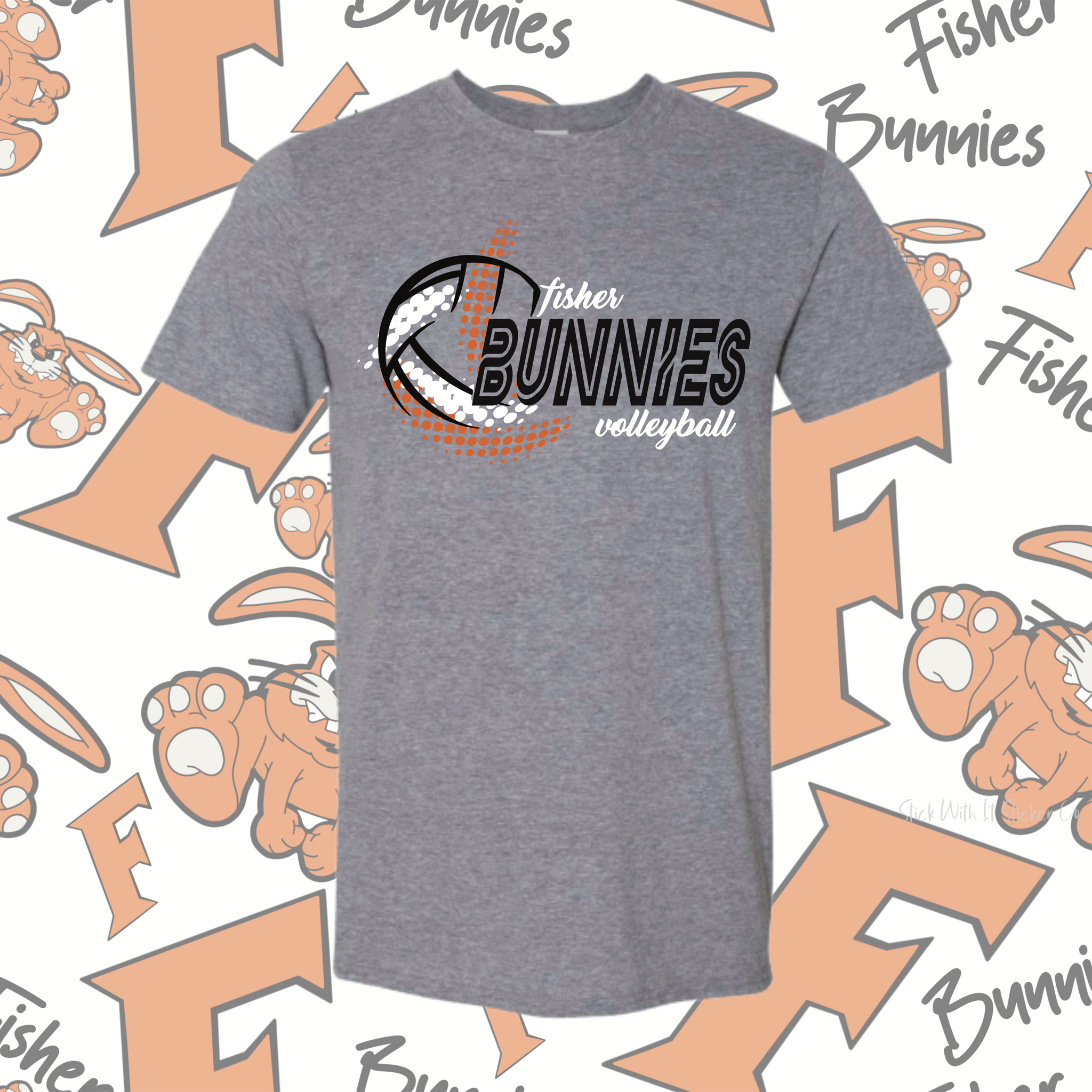 Gray Bunnies Volleyball Tee