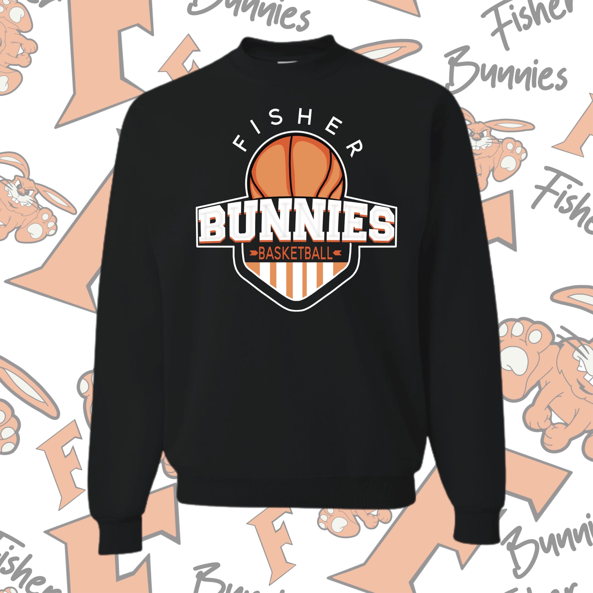 Bunnies Basketball Crewneck Sweatshirt Black Only