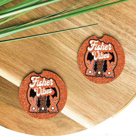 Fisher Vibes Set of 2 Car Coasters