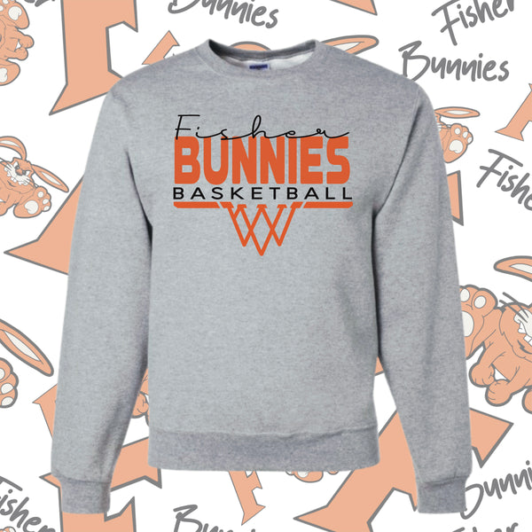 Fisher Bunnies Basketball Basket Design Crewneck Sweatshirt