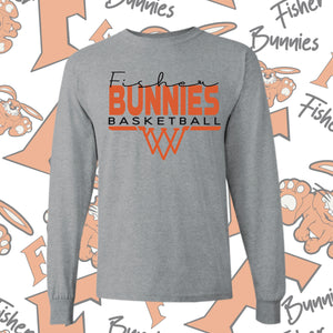Fisher Basketball Basket Design Cotton Long Sleeve Tee