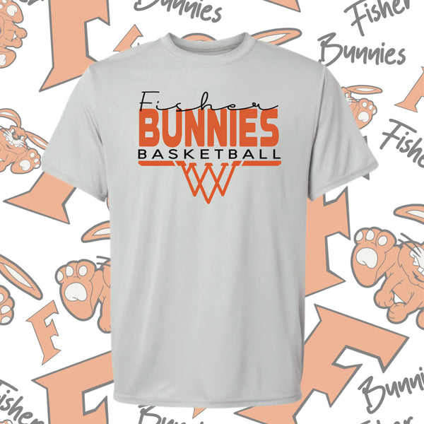 Fisher Bunnies Basketball Basket Design Moisture-Wicking Short Sleeve Tee