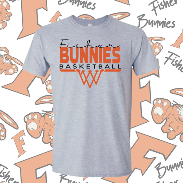 Cotton Fisher Basketball Basket Design Tee