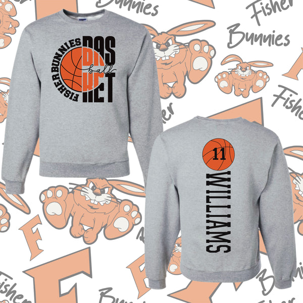 Fisher Bunnies Basketball Double Sided Crewneck Sweatshirt