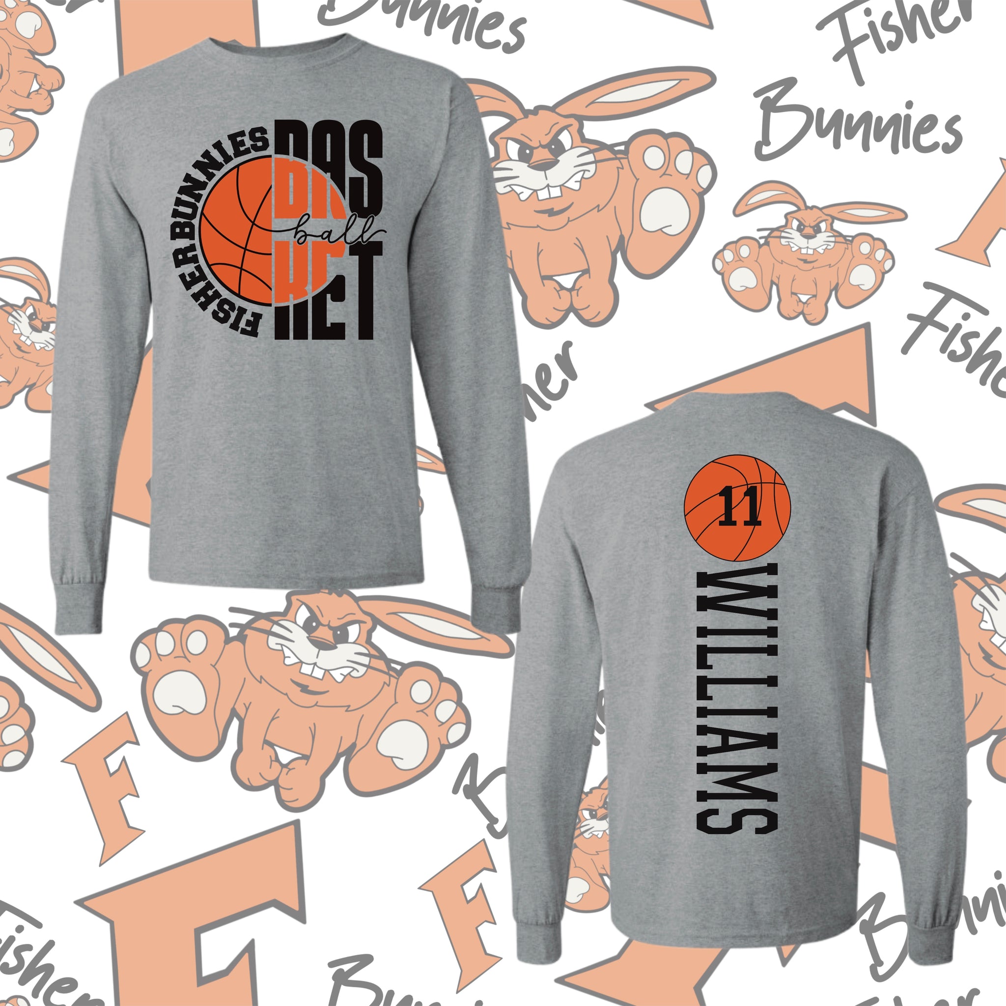 Fisher Basketball Double Sided Cotton Long Sleeve Tee