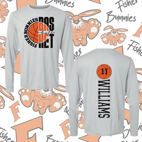 Fisher Bunnies Basketball Double Sided Moisture-Wicking Long Sleeve Tee