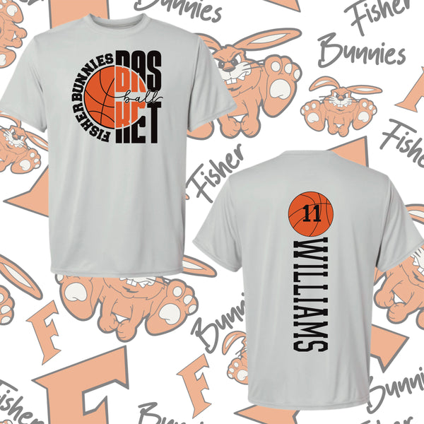 Fisher Bunnies Basketball Double Sided Moisture-Wicking Short Sleeve Tee