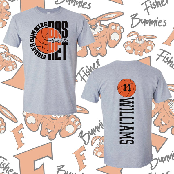 Cotton Fisher Basketball Double Sided Tee