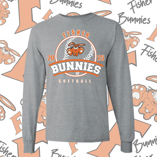 Fisher Bunnies Softball Cotton Long Sleeve Tee