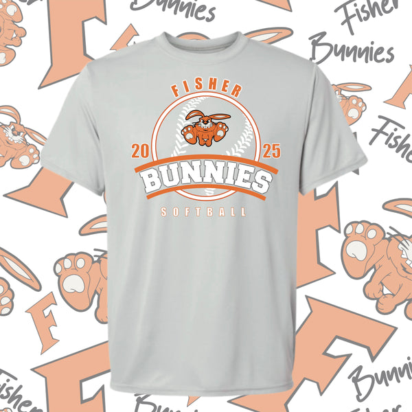 Fisher Bunnies Softball Moisture-Wicking Short Sleeve Tee