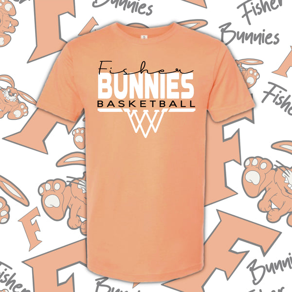 Cotton Fisher Basketball Basket Design Tee