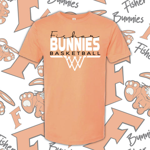 Cotton Fisher Basketball Basket Design Tee