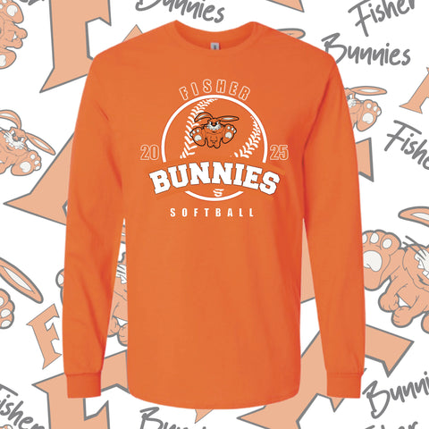 Fisher Bunnies Softball Cotton Long Sleeve Tee