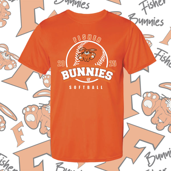 Fisher Bunnies Softball Moisture-Wicking Short Sleeve Tee