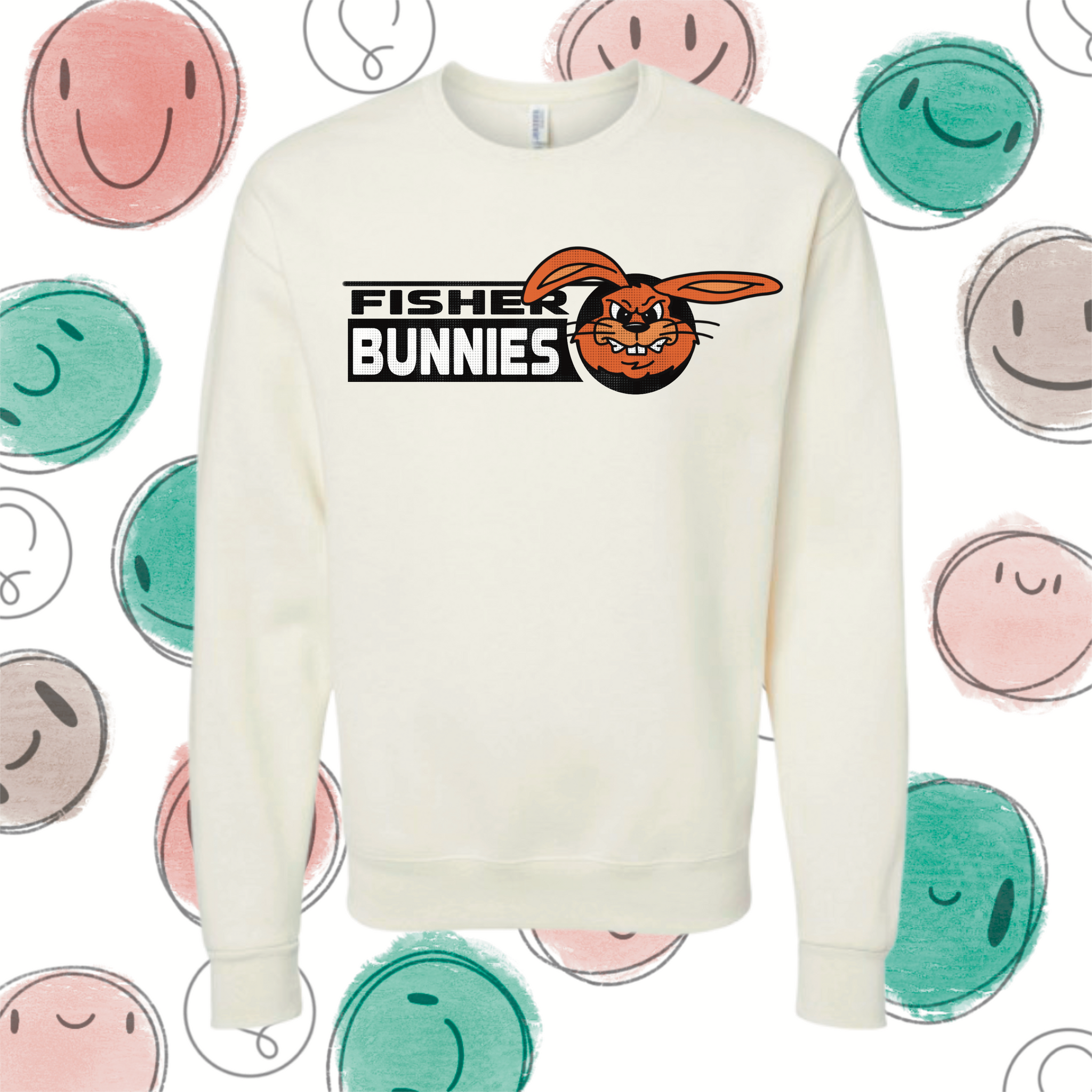 Cream Fisher Bunnies Crewneck