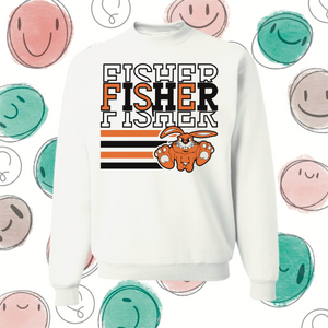 White Fisher Bunnies Crewneck