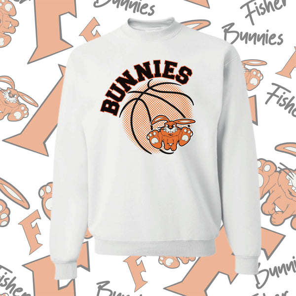 Fisher Bunnies Basketball Ball Design Crewneck Sweatshirt